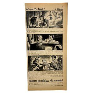 Kelloggs Pep Cereal Vintage Print Ad 40s Food Advertising Vitamins